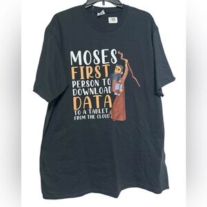 Moses First Person Black Graphic T-Shirt Size XL